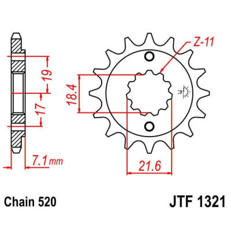 Купить Звездочка передняя JT Sprockets (шаг 520 ) JT JTF1321